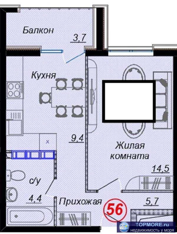 Лот № 181031. Продается уютная квартира в Дагомысе, г. Сочи! Жилой комплекс «Чайные Холмы» окружен зеленью и... - 1