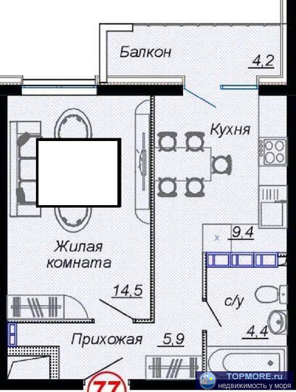 Лот № 181028. Продается уютная квартира в Дагомысе, г. Сочи! Жилой комплекс «Чайные Холмы» окружен зеленью и... - 1