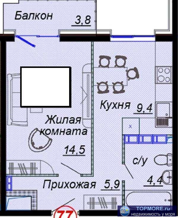 Лот № 181029. Продается уютная квартира в Дагомысе, г. Сочи! Жилой комплекс «Чайные Холмы» окружен зеленью и... - 1