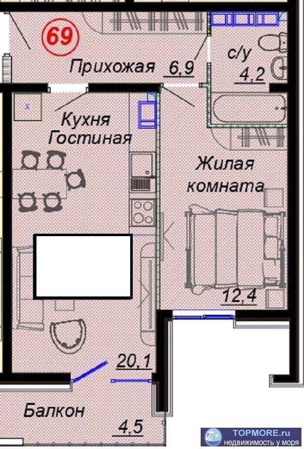 Лот № 180656. Продается уютная квартира в Дагомысе, г. Сочи! Жилой комплекс «Чайные Холмы» окружен зеленью и... - 1
