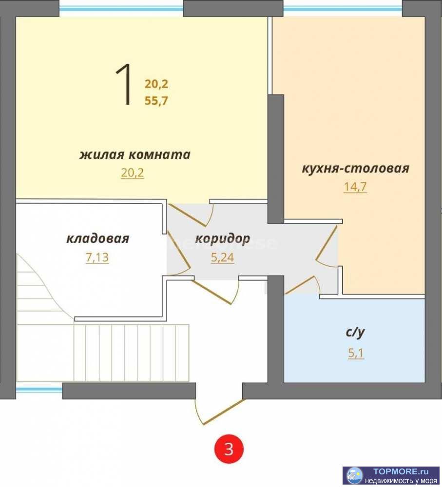 Элитный новый дом,построен исключительно из качественных материалов.  Продаётся однокомнатная квартира на первом... - 2