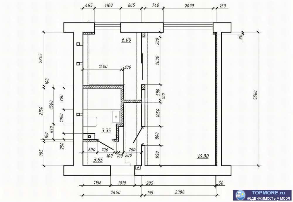 Предлагается к продаже уютная 1-комнатная квартира площадью 30 кв.м в доме, построенном из инкерманского камня. Дом... - 2