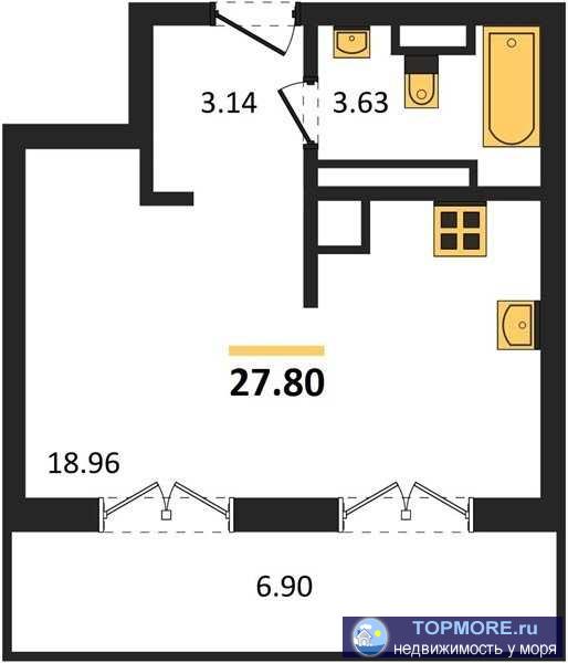 Жилой комплекс на берегу бухты Омега в Севастополе сочетает природу и комфорт. Современный пляж рядом. Архитектура в...