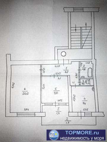 г Феодосия, ул Симферопольское шоссе. Продается 2 комнатная квартира общей площадью 52 кв. м. Квартира располагается... - 1