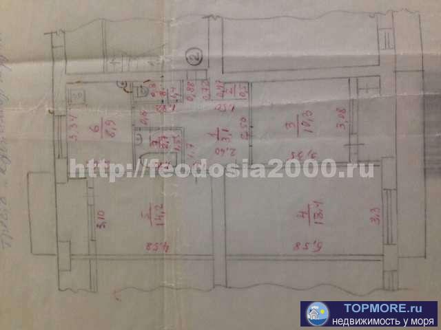 Продается 3 комнатная квартира. Комнаты, балкон, 2 лоджии, раздельный с/у. в жилом состоянии, рядом песчаный пляж,... - 1