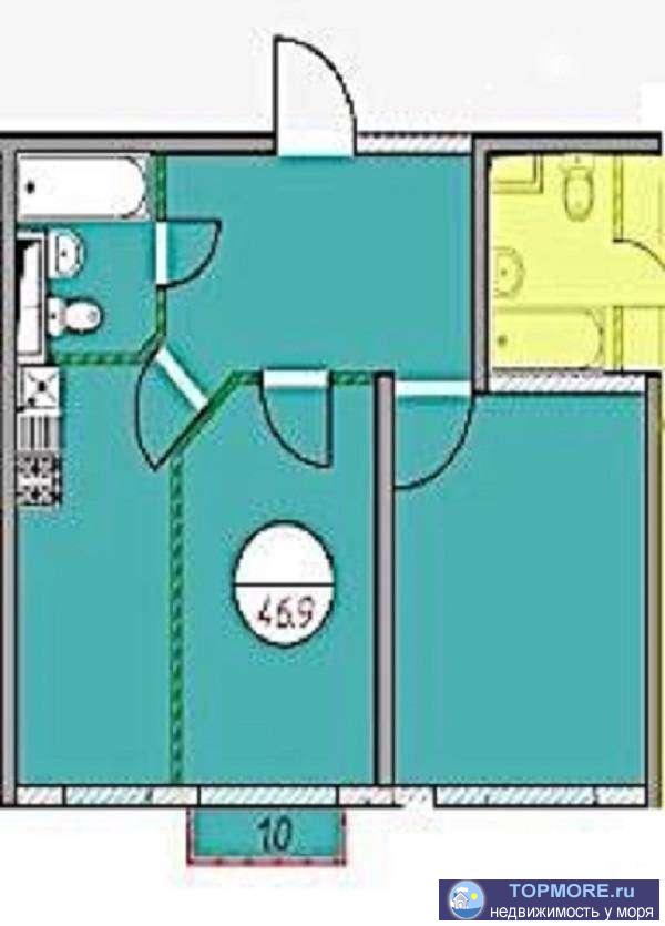 Продаю квартиру в новом доме. Легко планируется спальная и просторная кухня-гостиная либо полноценная двухкомнатная.... - 1
