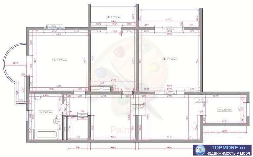 Дизайнерская 2-х комнатная квартира с дорогим ремонтом(теплые полы,домофон,мебель,техника) в центре города Сочи у...