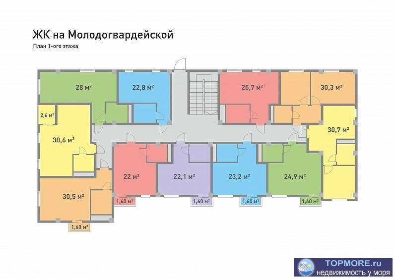 Продается квартира -студия 22.5 кв м, 1 этаж, чистовая отделка, теплые полы, газ подключен, статус жилое помещение,... - 1