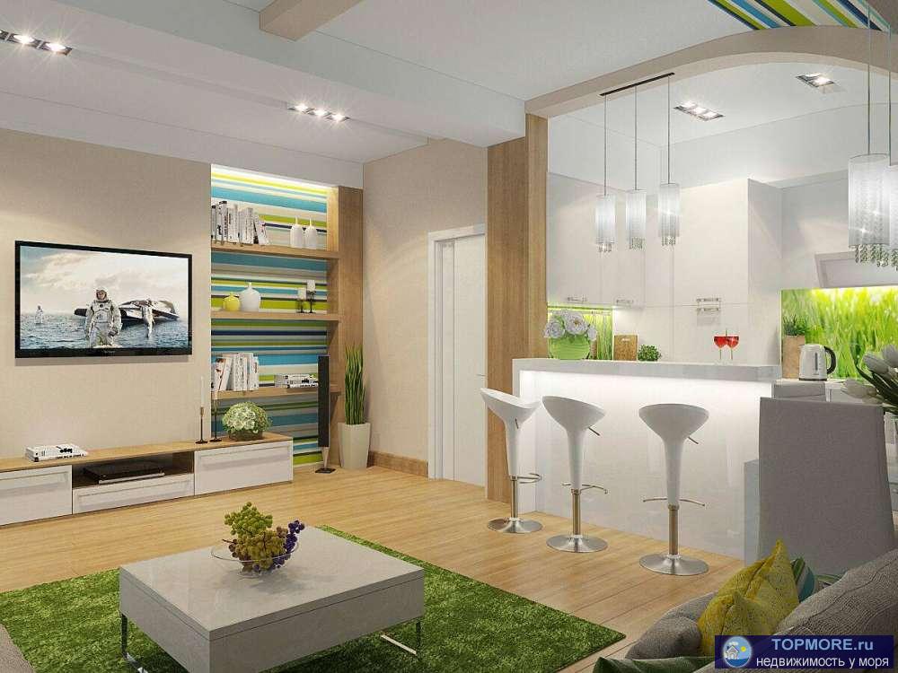 Квартира расположена, на 7 этаже семиэтажного дома. Распланирована на кухню-зал с двумя балконами, две небольшие... - 2