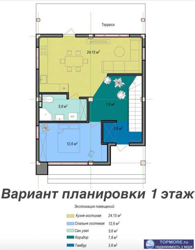 Продается коттедж  в стиле хай-тек в районе Донская, общей площадью 150м2 плюс эксплуатируемая крыша 82м2 ,свободной... - 1