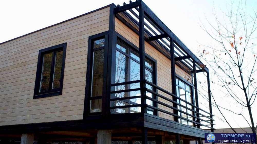 Продается одноэтажный новый дом в стиле High-tech в живописнейшем месте сочинского побережья на границе с...