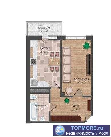 Продается однокомнатная квартира недалеко от моря в г. Геленджике. Квартира находится в ЖК ''Черноморский'' в 450...