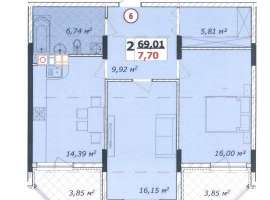 Продам 2 комнатную квартиру в ЖК ''Суворов'' Литер-2 БС-1 на 1...