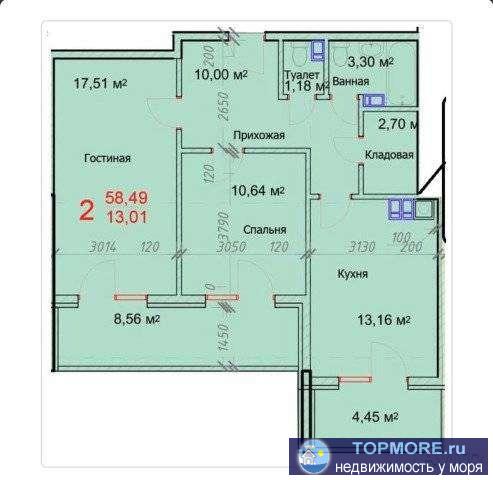 Продаю шикарную Квартиры в ЖК Алые Паруса на центральной улице города. Подземная и наземная парковка. Двух комнатная...