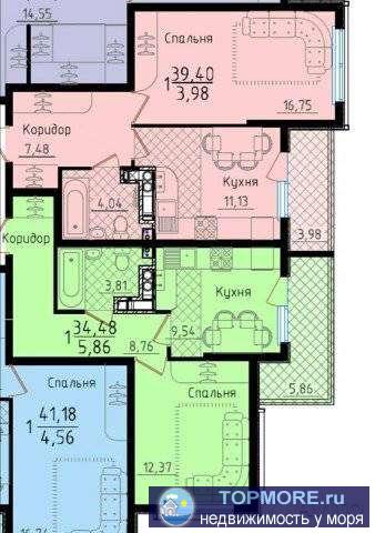 Квартира от собственника. Лучший Корпус 3,  100 м до моря, тихое место.   ЖК Горизонт, дом построен, оформление в...