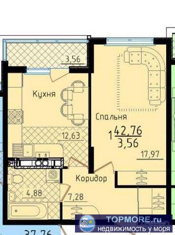 Квартира от собственника. Лучший Корпус 3,  100 м до моря, тихое место.   ЖК Горизонт, дом построен, оформление в... - 1