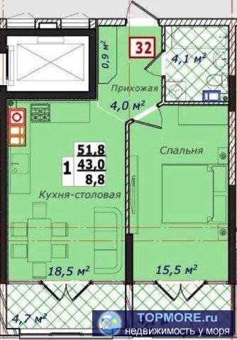 Собственник! Продам квартиру по улице Верхняя 4,                        ЖК ''Лазурный-2'', окна смотрят на горы,...