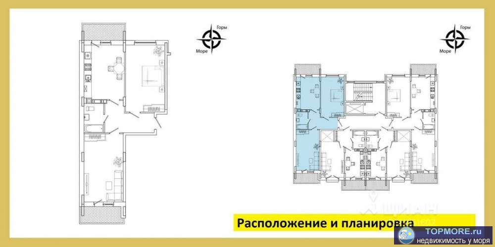 В Геленджике, по адресу пер. Больничный, в ЖК Ривьера, выставлена на продажу 2-х комнатная квартира, на 2 этаже 7-ми... - 1