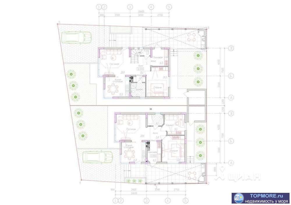 Новый одноэтажный дом 74м2 в Адербиевке. Монолит, под отделку. 2 спальни, очень удобная планировка, можно сделать... - 1